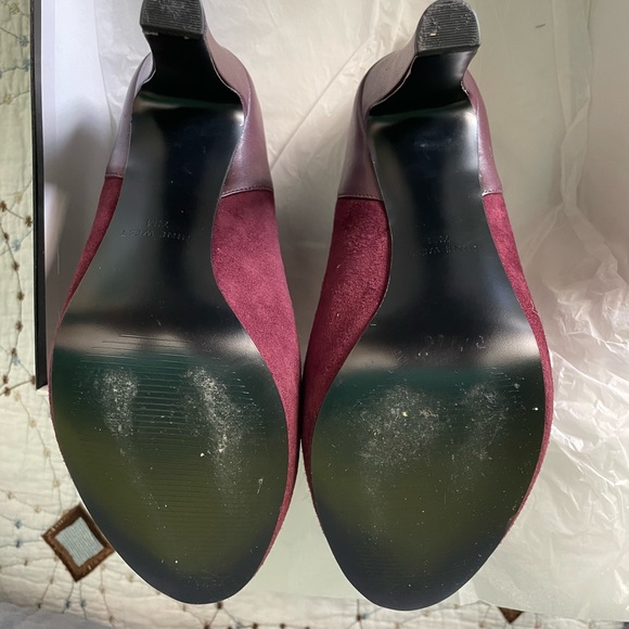 NINE WEST 'Brienne' High Heel Wine Suede Booties, Shooties 7.5M like-new in box - Picture 4 of 8